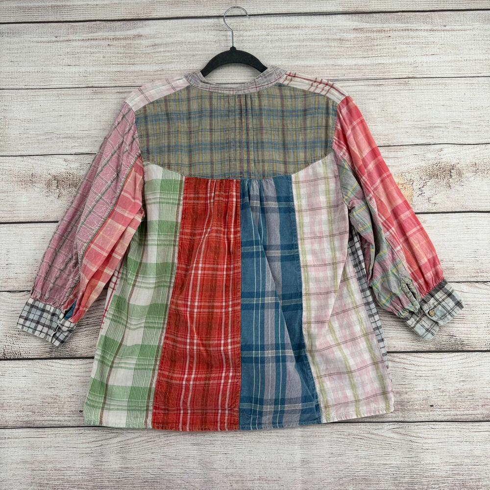 Sacred Threads Patchwork Pleated Blouse Womens La… - image 2